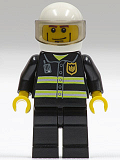 LEGO cty0062 Fire - Reflective Stripes, Black Legs, White Standard Helmet, Cheek Lines