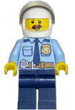 LEGO cty0703 Police - City Shirt with Dark Blue Tie and Gold Badge, Dark Tan Belt with Radio, Dark Blue Legs, White Helmet