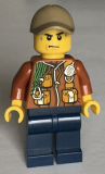 LEGO cty0823 City Jungle Explorer - Dark Orange Jacket with Pouches, Dark Blue Legs, Dark Tan Cap with Hole, Sweat Drops