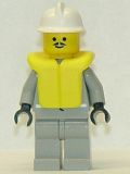 LEGO firec026 Fire - Air Gauge and Pocket, Light Gray Legs, White Fire Helmet, Life Jacket