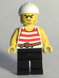 LEGO pi169 Pirate 8 - Red and White Stripes, Black Legs, Scowl