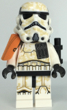 LEGO sw1132 Sandtrooper Squad Leader/Captain - Orange Pauldron, Ammo Pouch, Dirt Stains, Survival Backpack, Frown (Dual Molded Helmet)