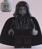 LEGO sw124 Emperor Palpatine - Light Bluish Gray Head, Light Bluish Gray Hands