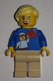 LEGO tls090 Lego Brand Store Female, Blue KidsFest Torso, Bright Light Yellow Hair and Tan Legs (no back printing) - Lego Store at KidsFest